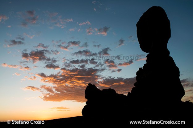 USA, Arches National Park (UT) Balanced Rock at twilight