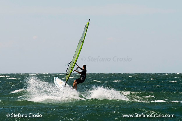 USA, Nantucket (MA)  Windsurfer on a windy day