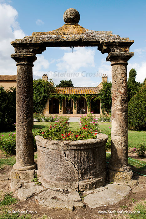 Italy, Bolgheri: An old well at Tenuta San Guido